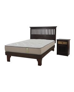 Cama Europea Chocolate Dual Sensity 1,5 Plazas + Muebles Berna